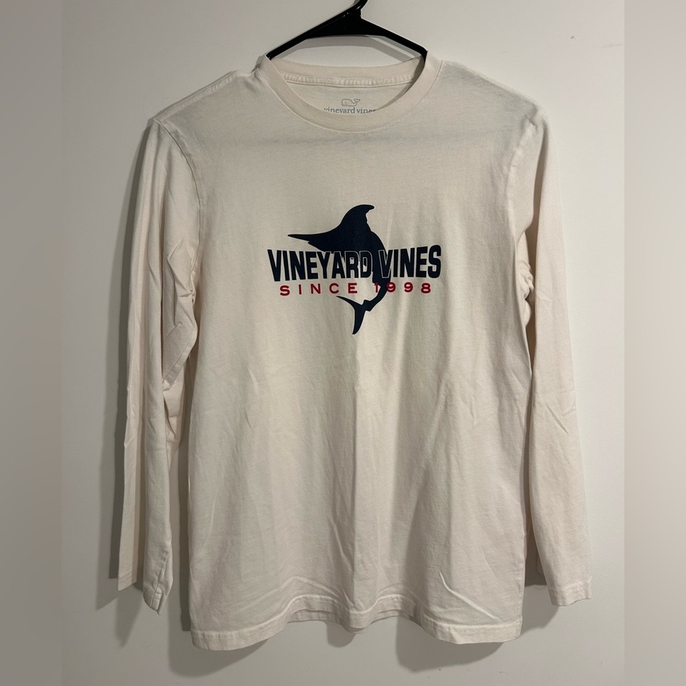 Boys Vineyard Vines Size L Long Sleeve White T-shirt
